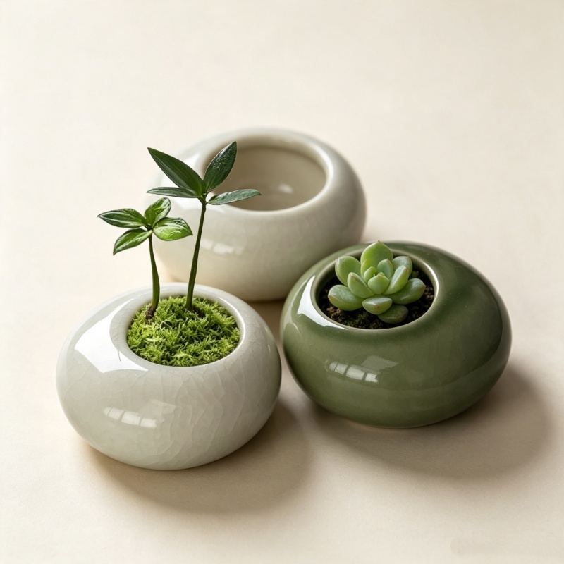 Bonsai Garden Art - Mini ijsgeglazuurde plantenpot, creatieve succulentenpot, bonsai
