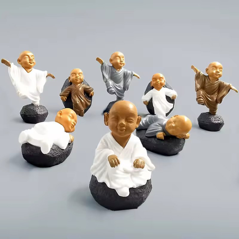 Bonsai Garden Art - 4 stks Chinese Kong Fu Monnik