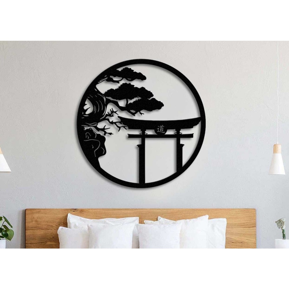 Bonsai Garden Art - Merk Cherry Blossom Tree Metal Wall